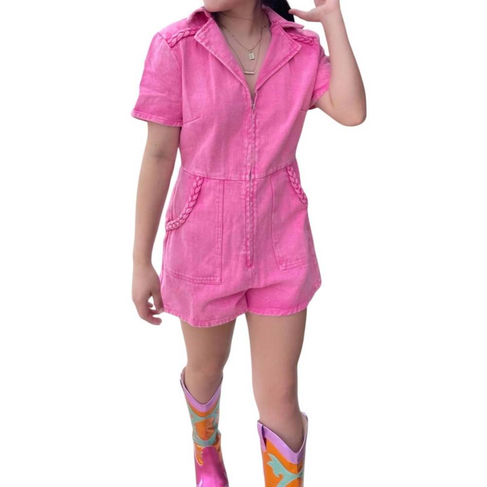NEW PEACH LOVE wild & free romper in hot pink - Picture 3 of 4